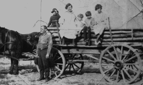 1920's log wagon